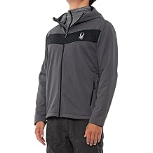 Spyder Mens Full Zip Hooded Soft Shell Jacket, Polar Large, Polar-f21