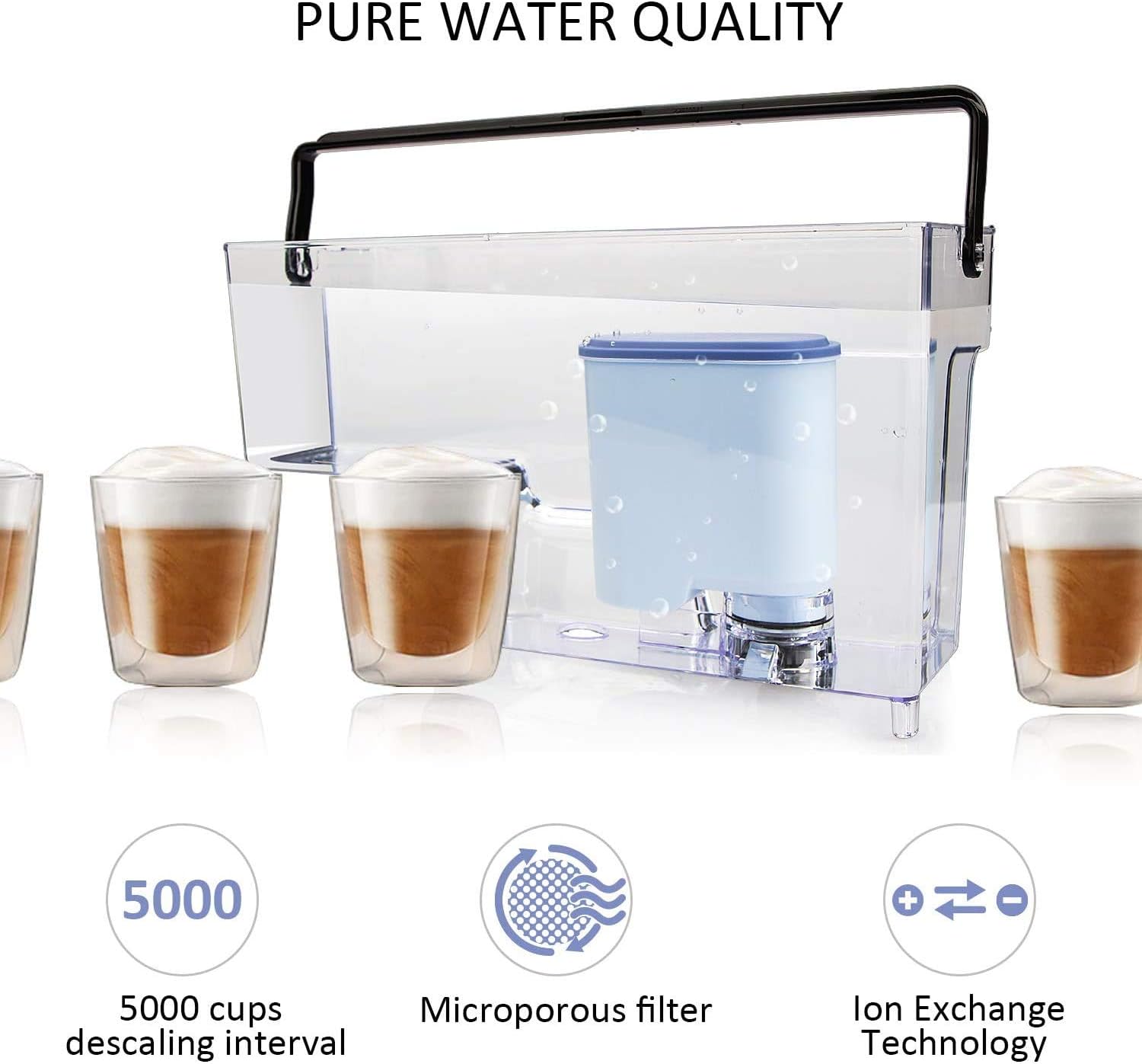 Ouxunus Coffee Filter Compatible with Philips AquaClean, Ouxunus Activated Carbon Softener Water Filter Limescale Prevention Filter Compatible with Philips CA6903 / 10/00 / 01/22 / 47 (Pack of 4)