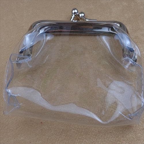 Miniatura 3 de Monedero transparente transparente para mujer, multifuncional, mini bolsas de maquillaje cosmético, portátil, de PVC, con cierre de beso, cartera