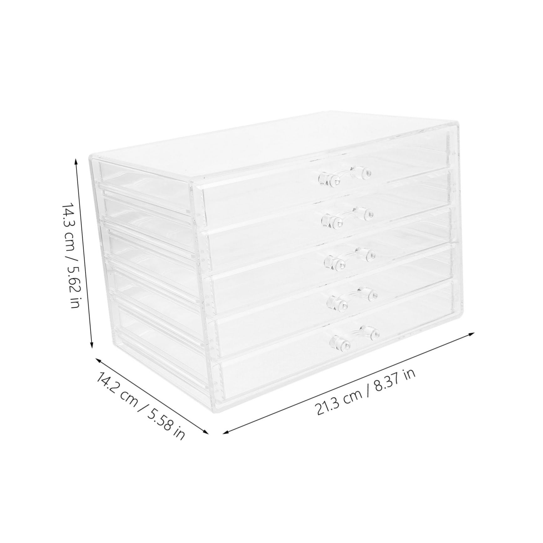ULTECHNOVO Organizer per Trucchi e Gioielli in Acrilico con 5 Cassetti, Design Versatile e Facile da Pulire, per Piano Tavolo