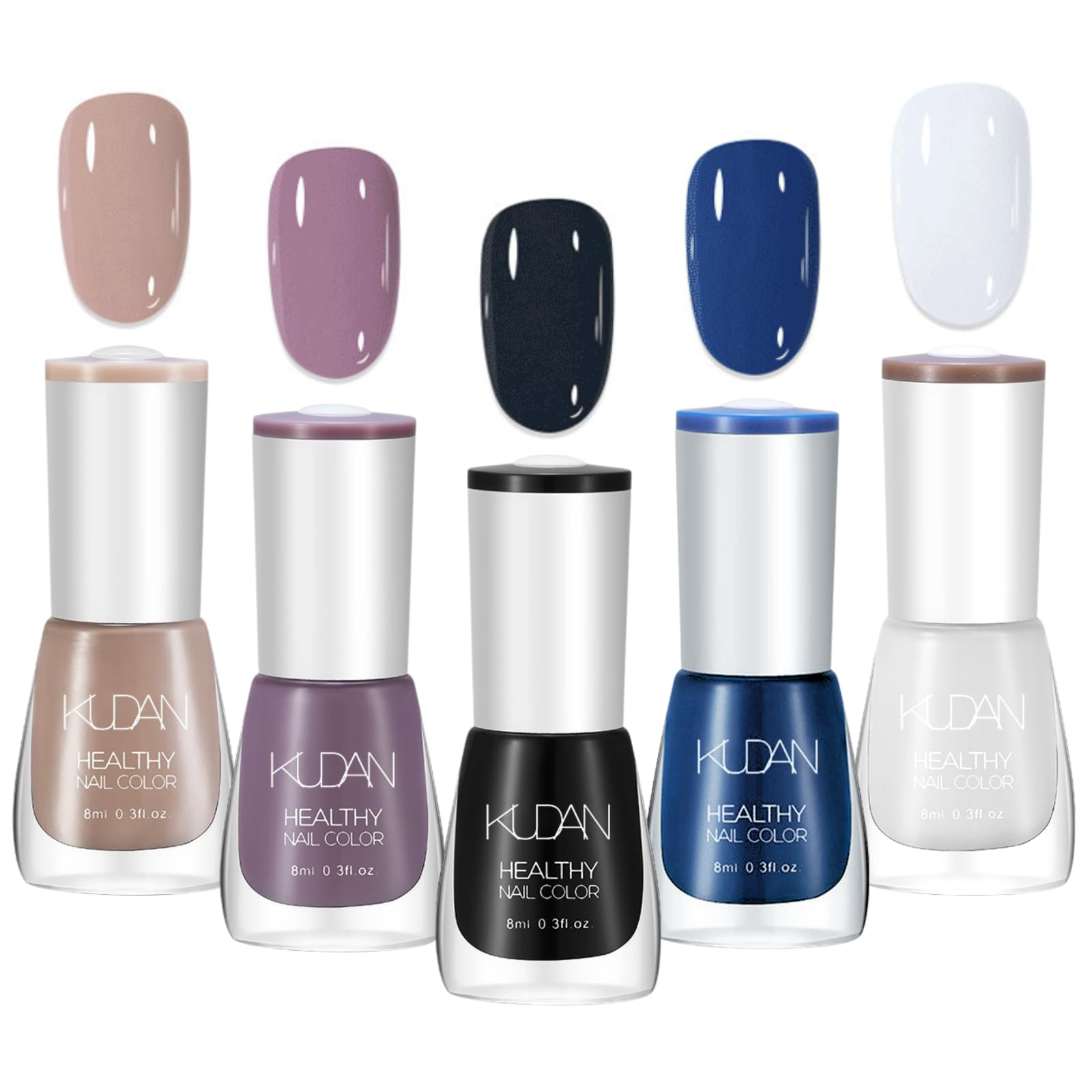 TBeautfaveNude Nail Polish Set Nail Varnish Sets, Quick Dry & Long Lasting Black White Nail Polish, Water Based Natural Nail Polish Sets for DIY Nail Art, No Need Cure