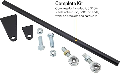 Miniatura 2 de Kit de barra de pista de barra Panhard trasera soldada universal, garantiza el control lateral del eje para resortes helicoidales y suspensiones
