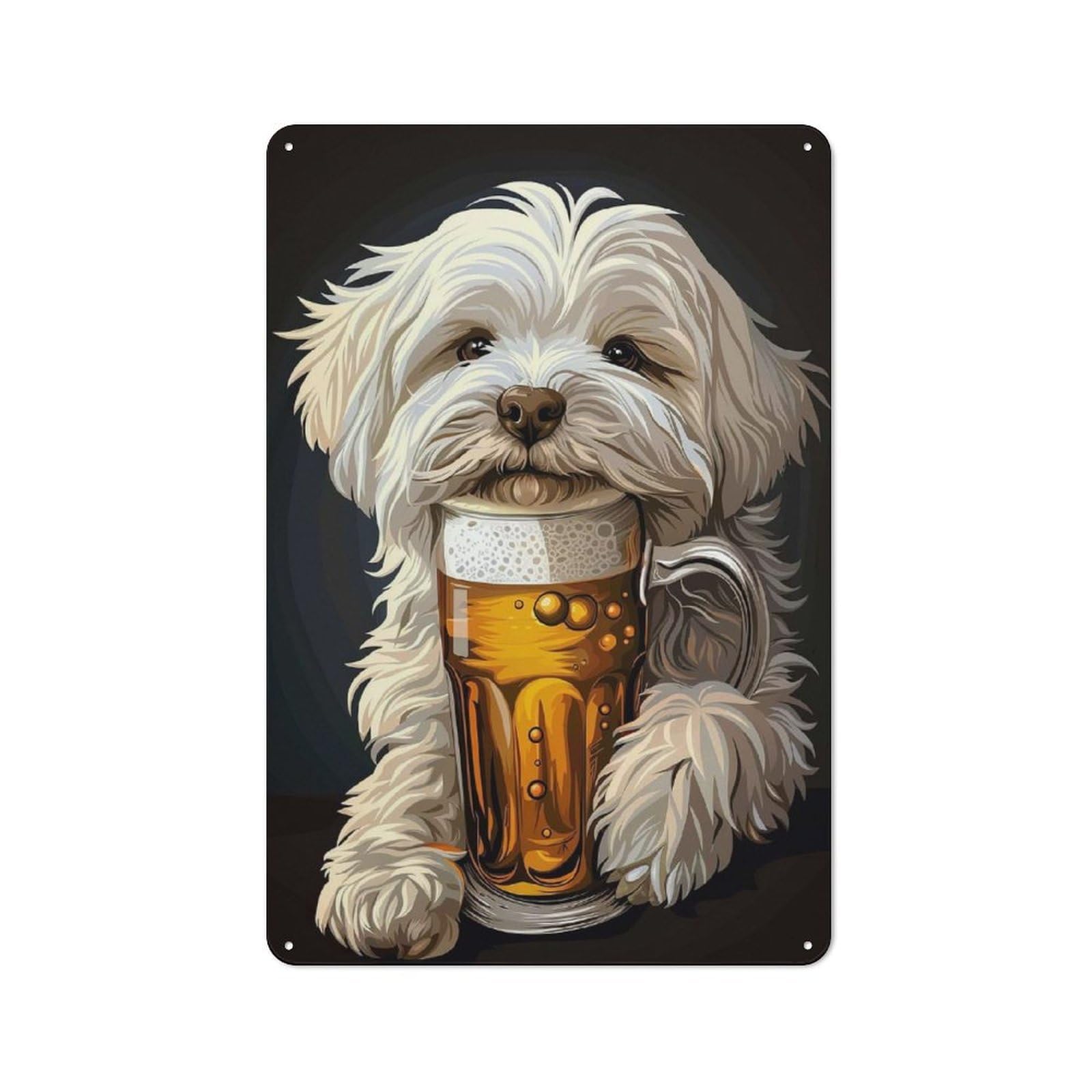 Junmoney Style-4 Maltese Beer Vintage Metal Wall Sign 30X20cm For Kitchen Or Home Bar, For Garage, Workshop And Man Cave Decoration