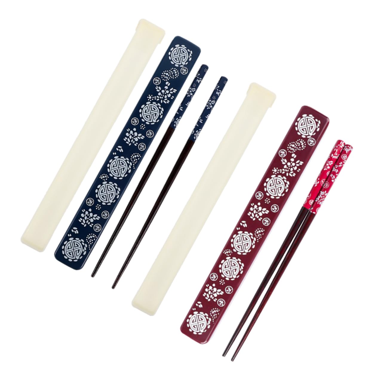 Baguettes Japonaises avec Étui de Rangement, Lot de 2 Sets, Bois Abs