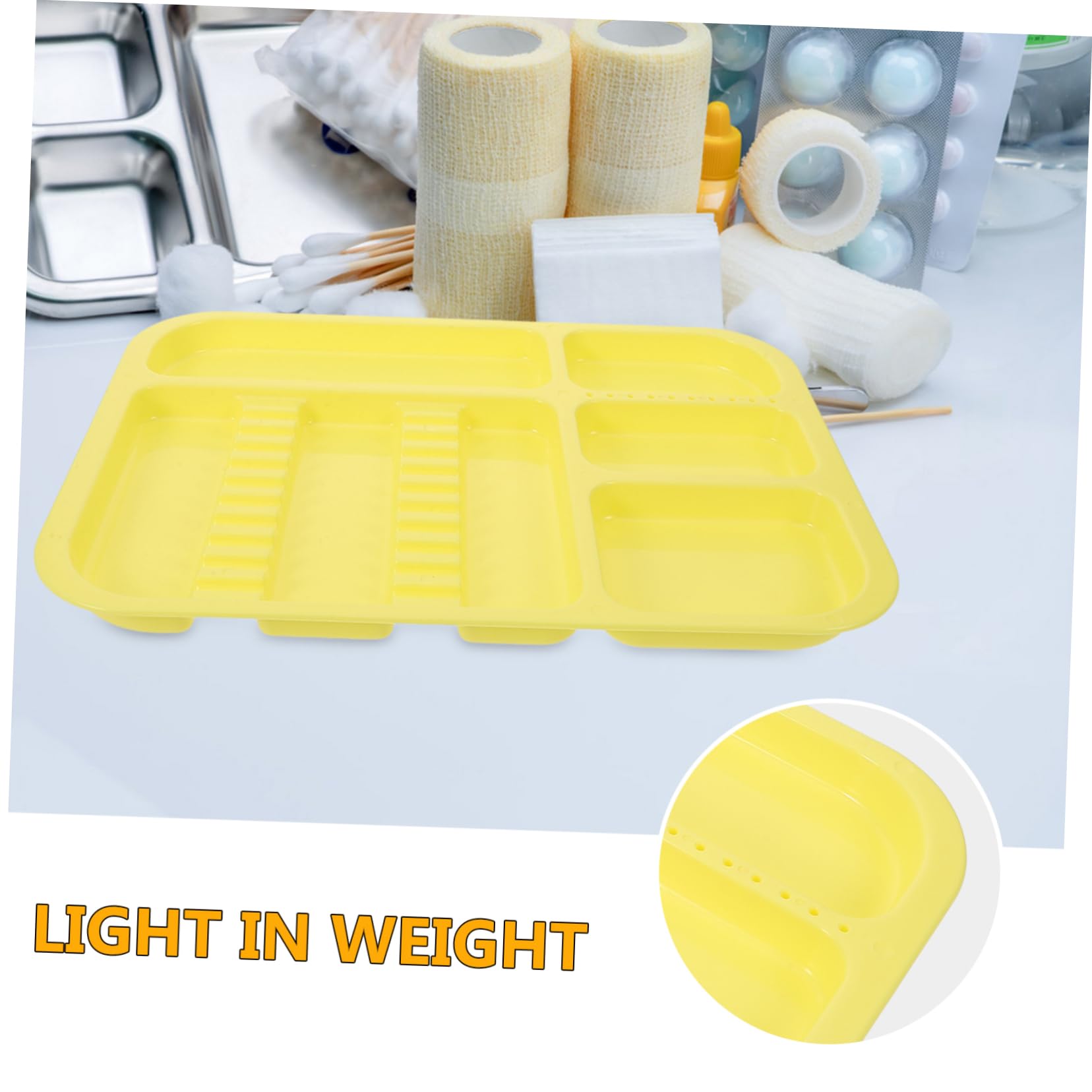 MAGICLULU Plateaux Compartimentés Coloré Lot de 2 Rangement Organisé en Pp Résistants aux Taches, Plateau D'instruments Dentaires pour Buccal