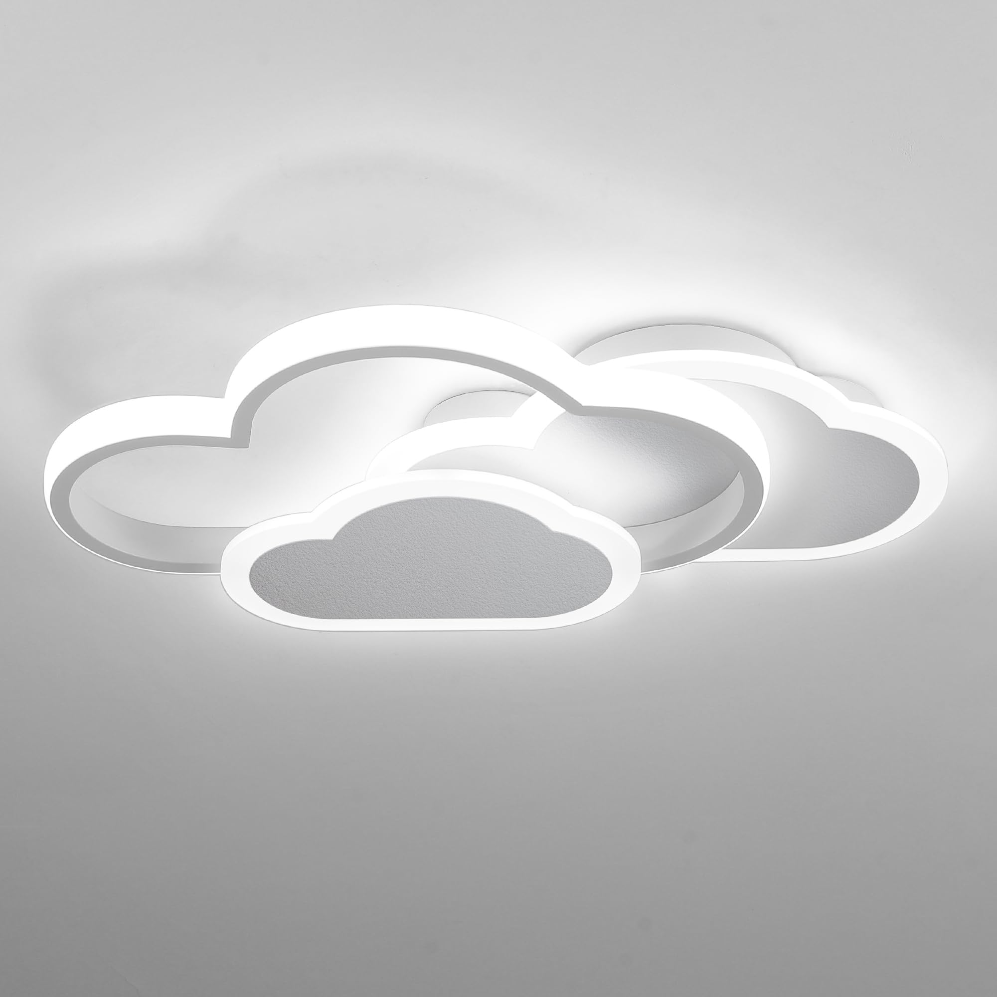 Kinberry Modern LED Ceiling Light, Cloud LED Flush Ceiling Lights, 21W Ceiling Lamp with Memory Function, Low Profile Light for Bedroom, Living Room, Kids Room