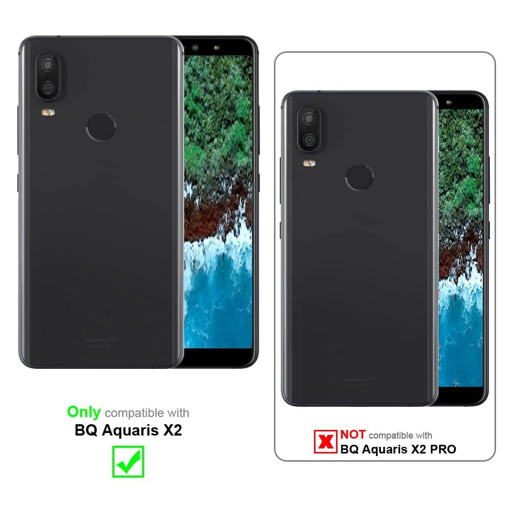 Cadorabo Custodia Portafoglio Per BQ Aquaris X2, Rosso Mela, Con Slot Carte, Chiusura Magnetica E Funzione Stand