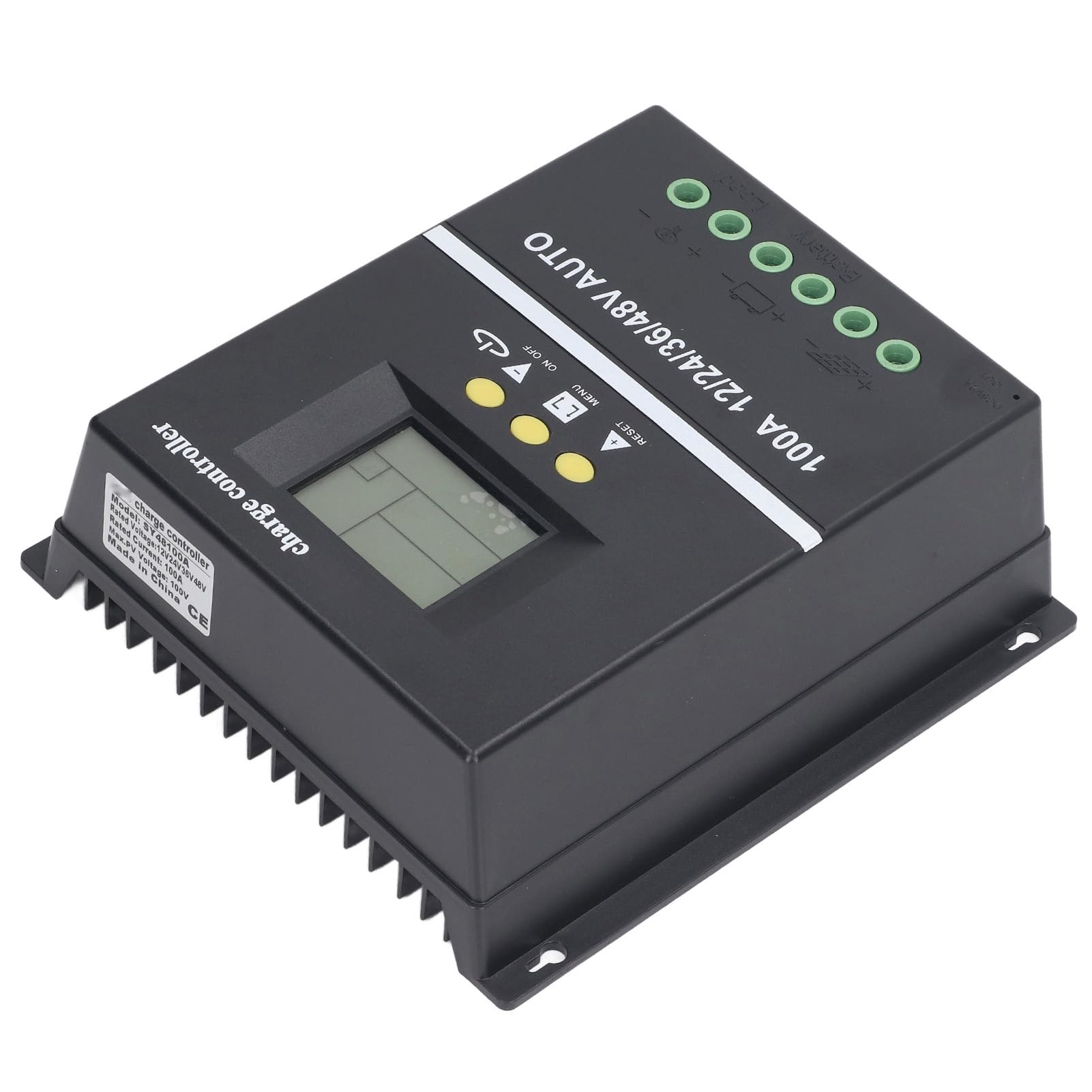 Regolatore di Carica Solare MPPT 100A 12V 24V 36V 48V Adattivo | Regolatore del Pannello Solare, Doppie Porte USB, Display Retroilluminato, ABS, Batterie Al GEL , Off-grid, Sistemi