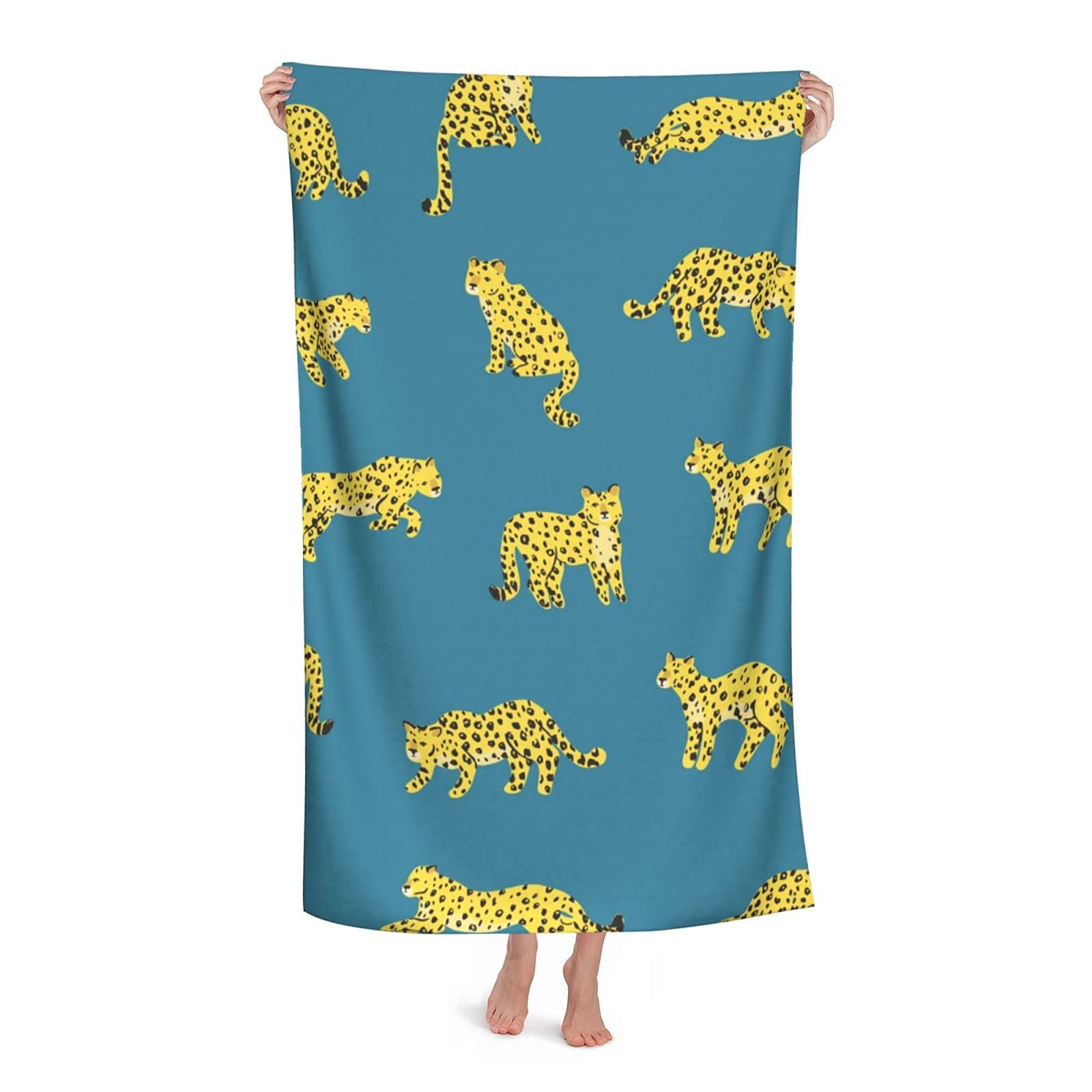 Lsjuee Tiger Beach Towels Light Weight Superfine Fiber Baby Beach Towels for Girls for Camping Hawaii Swimming Exercise or Training Swimming Class Tropical Vacations Cruise Picnic 32INx52IN