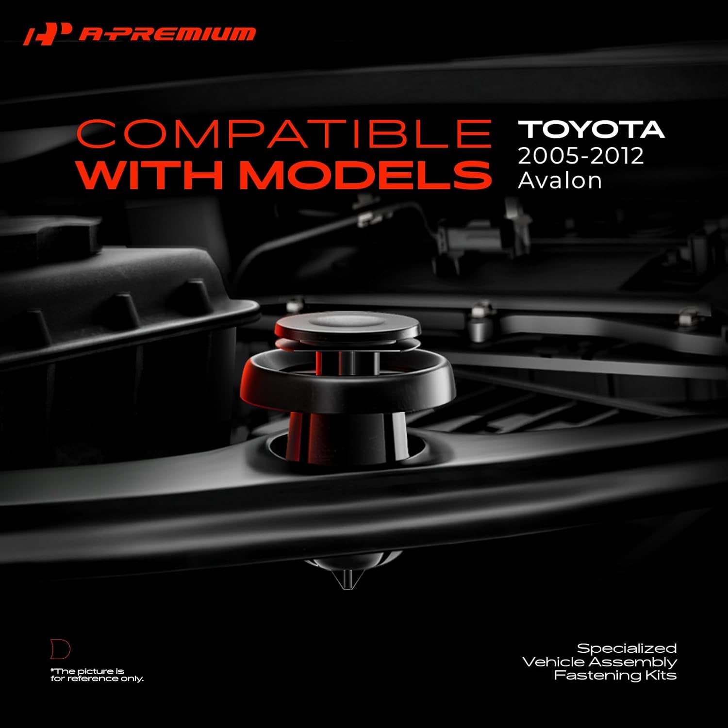 A-Premium 260PCS (26 Sizes/47 oz) Bumper Fender Retainer Clips Kit - Compatible with Toyota Avalon 2005-2012 - Weatherstrip Door Trim Panel Hood Push Pin Plastic Nylon Rivet Fastener, w/Removal Tool