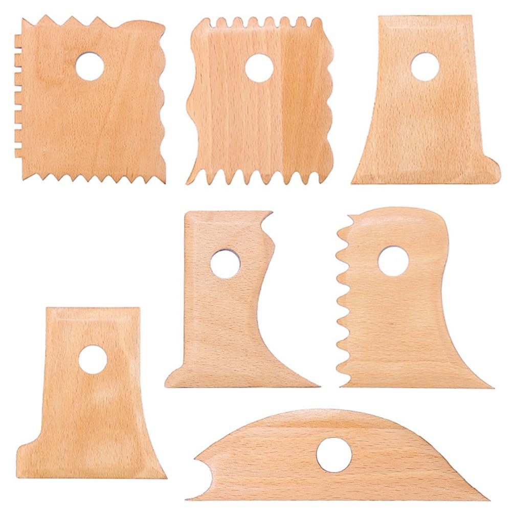 melairo 7 Pieces Pottery Tools Pottery Foot Shaper Tools Pottery Trimming Tools Pottery Profile Rib Bundle Foot Shaper Easy to Use