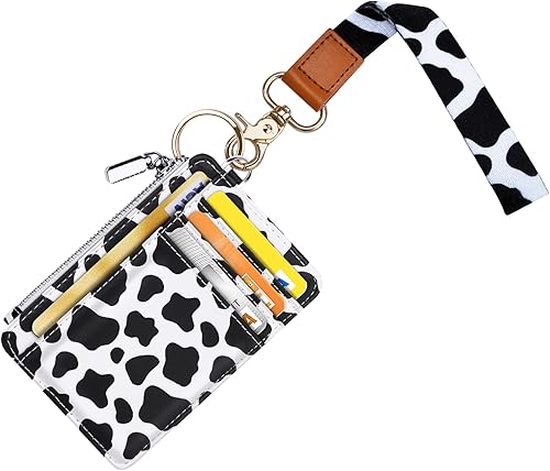 Vista 14 de WAVEYU Cartera con cordón con purpurina para mujeres y hombres, delgada con bloqueo RFID, funda para tarjetas de crédito, cartera pequeña con 6