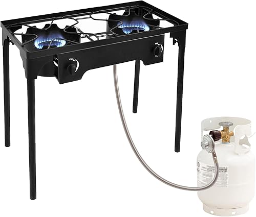 Miniatura 7 de Regulador de propano y manguera para piezas de repuesto universales de regulador de parrilla, manguera trenzada de acero inoxidable de 4 pies,