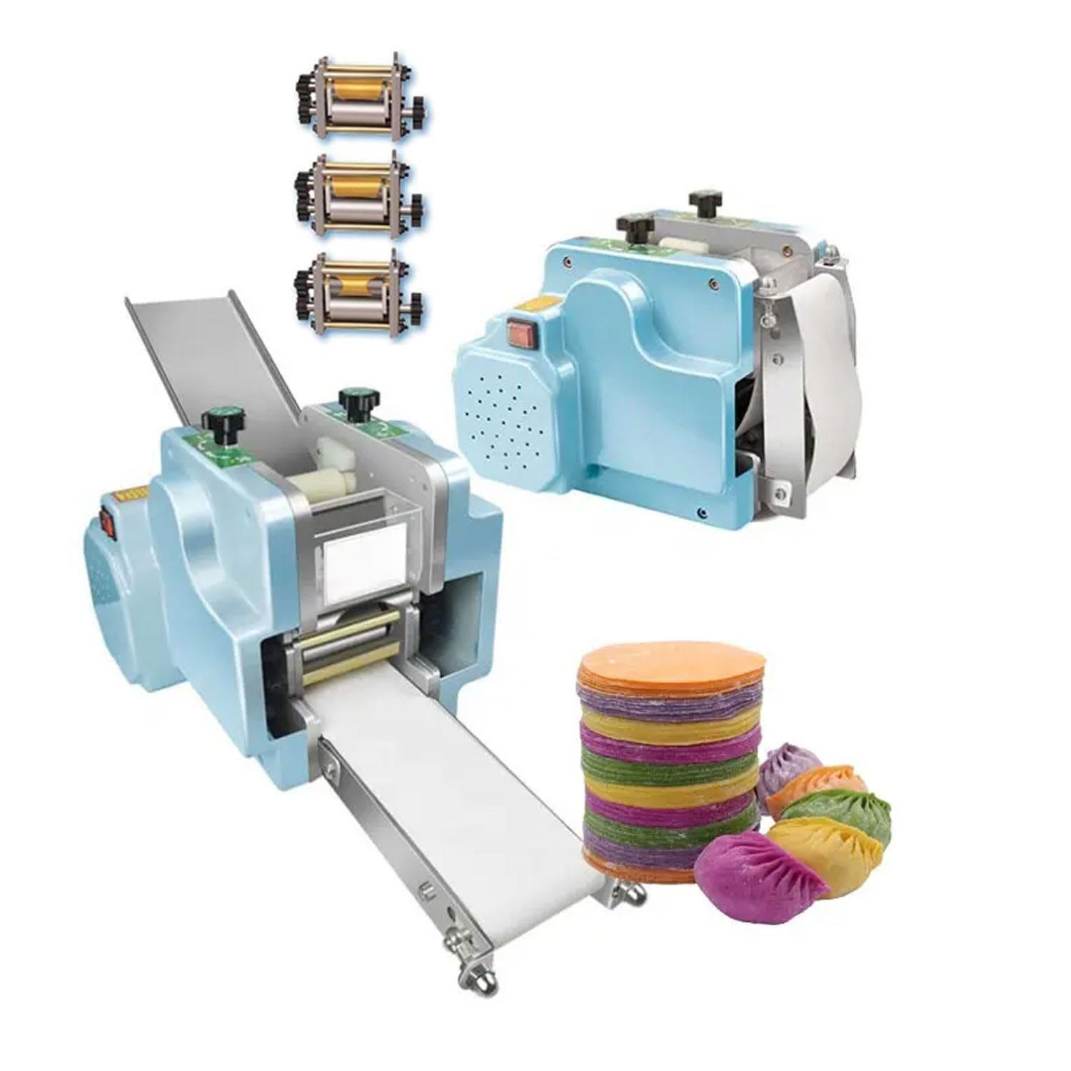 Macchina per gnocchi commerciale da 60 pezzi/min, pressa elettrica pieghevole per gnocchi, macchina automatica per gnocchi da 140 W con 3 stampi, per ristoranti, fabbriche, snack bar