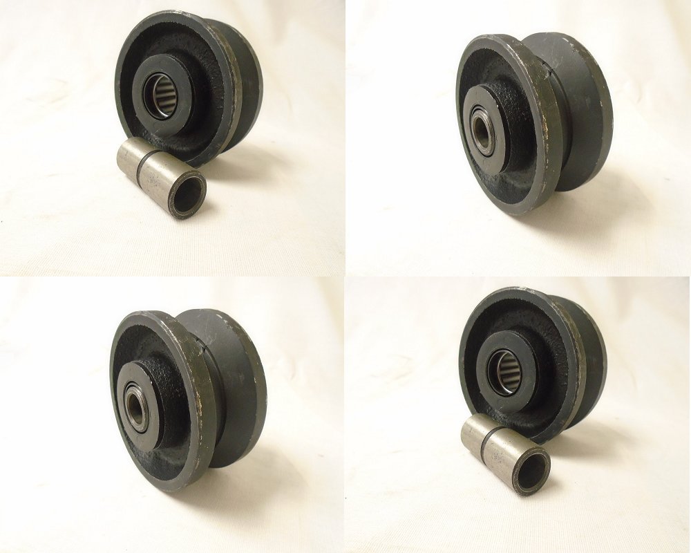3"x1"-1/2" V-Groove Iron Steel Caster Wheel, 375 lbs Each, Set of 4 Wheels, Total Support 1,500 lbs, Perfect for Gates, Carts, DIY Projects