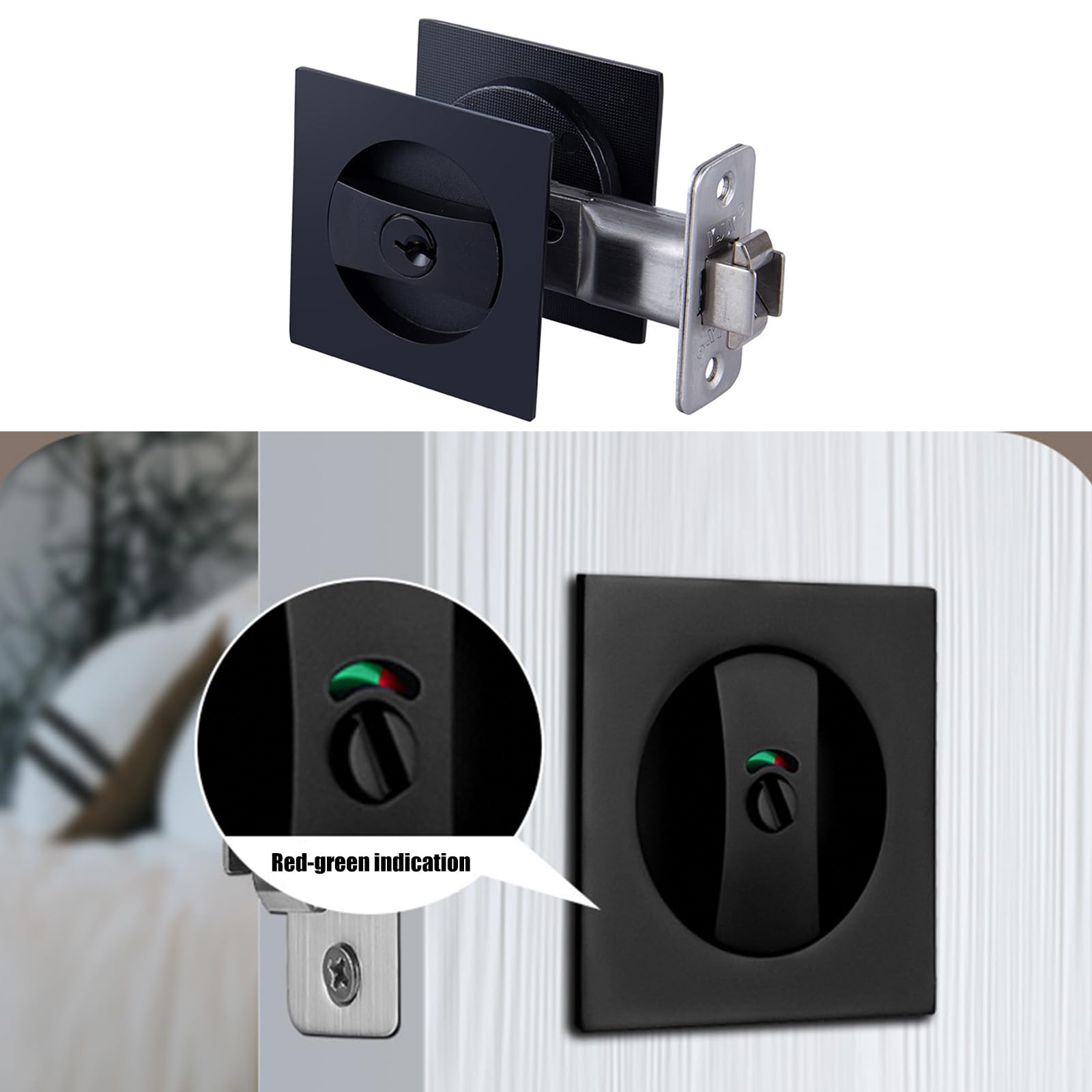 Herrajes de Bolsillo Contemporáneos Con Cerraduras De Privacidad Cerraduras Cerraduras Internos Fácil De Usar Para Cerraduras De Puertas Correderas Ocultas Cuadradas