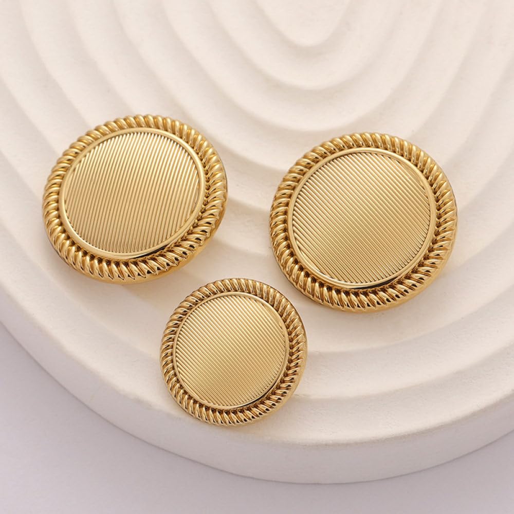 El botón, 10 Piezas de Rayas Doradas, for Ropa Mujer o Hombre, cárdigans(20mm)
