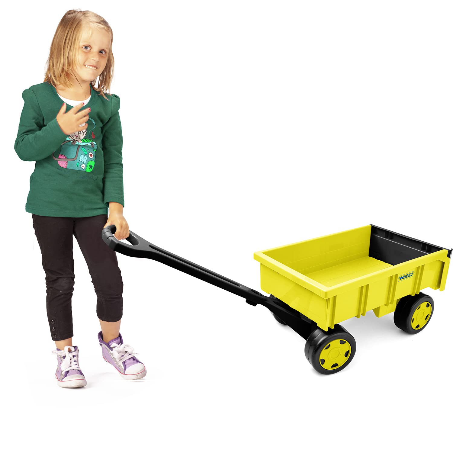 Chariot-remorque Gigant édition Limitée Jaune - Pour Enfants 1+, Capacité 60 Kg, Robuste, Jouet Extérieur