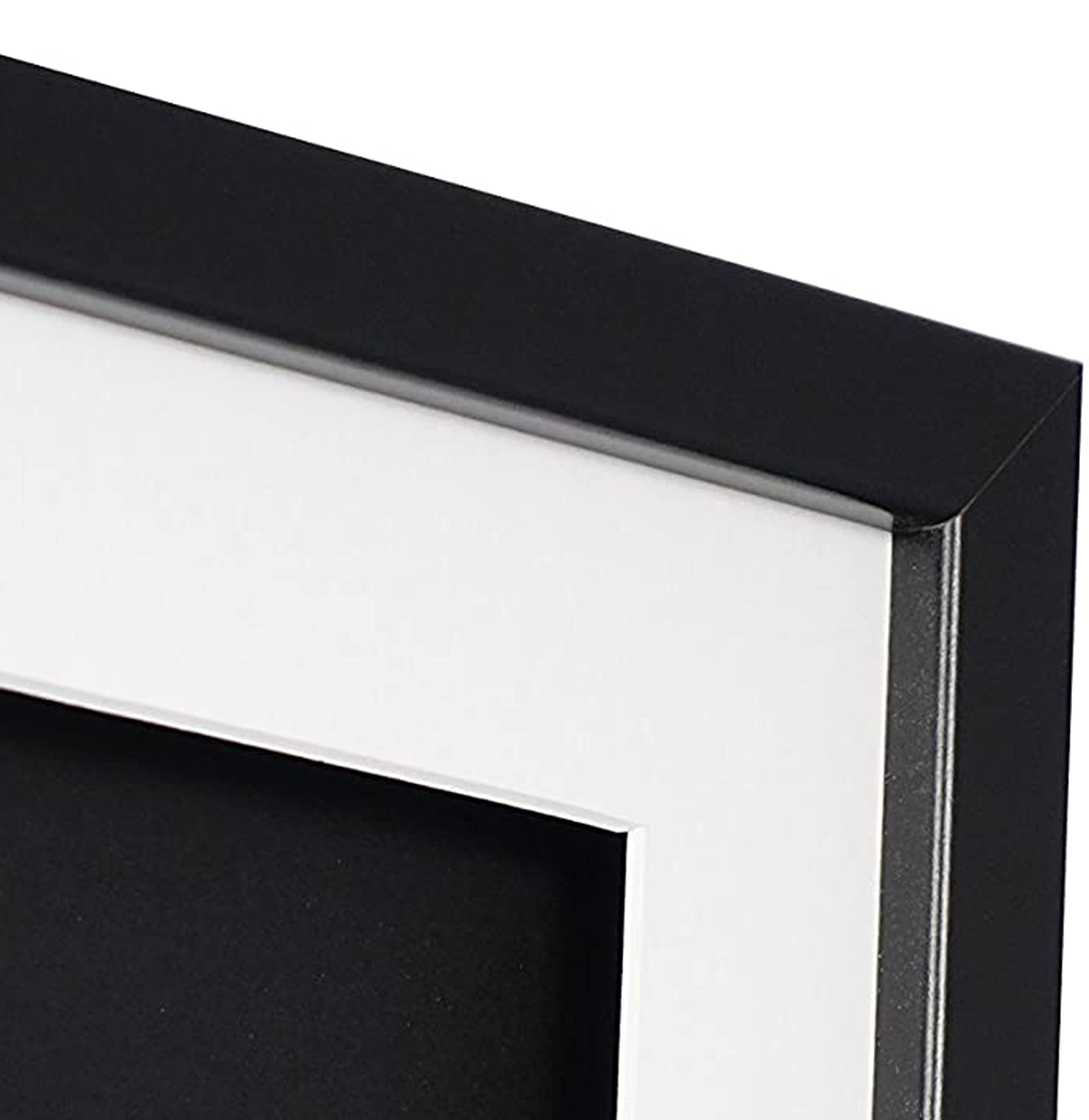 Vivarti DIY Junior 3D Mounted Double Aperture Sports Shirt Display Frame A1 59.5 x 84 cm - Black Frame, Black Holder, White Back Card
