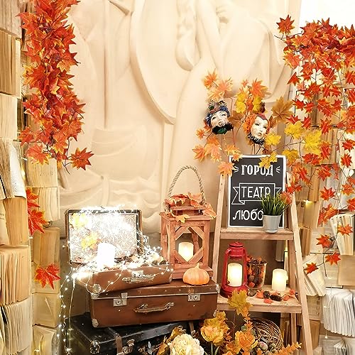 CQURE 24 Pcs Autumn Fall Leaf Garland - Image 2
