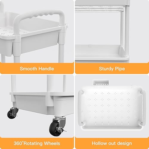 Miniatura 2 de Carrito utilitario rodante de 5 niveles con asa, carrito de utilidad hecho de organizador de almacenamiento multifuncional herramienta para cocina,