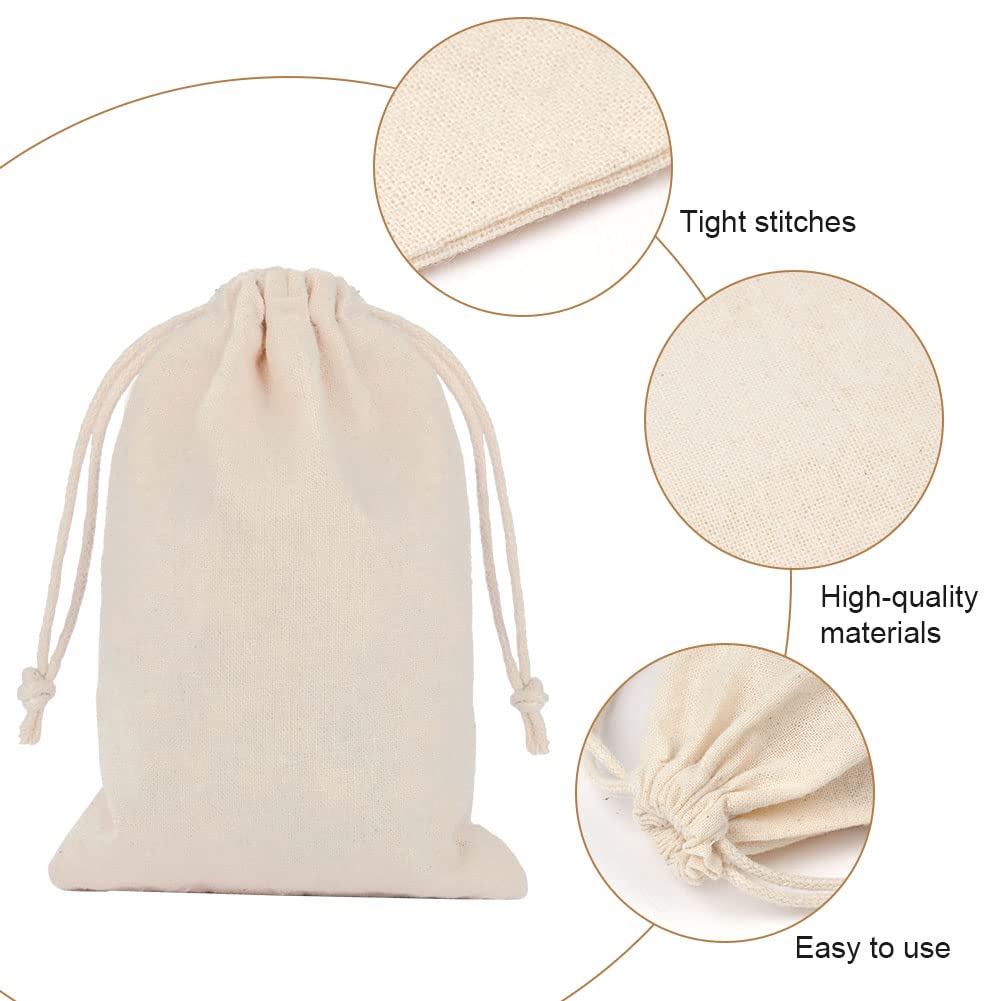 Aucuu 25PCS Bolsas de Algodón, 10 x 15 cm, Sacos de Caramelos, Mini Bolsas de Dinero, Bolsas de Regalo para Fiestas de Cumpleaños, para Bodas, Navidad