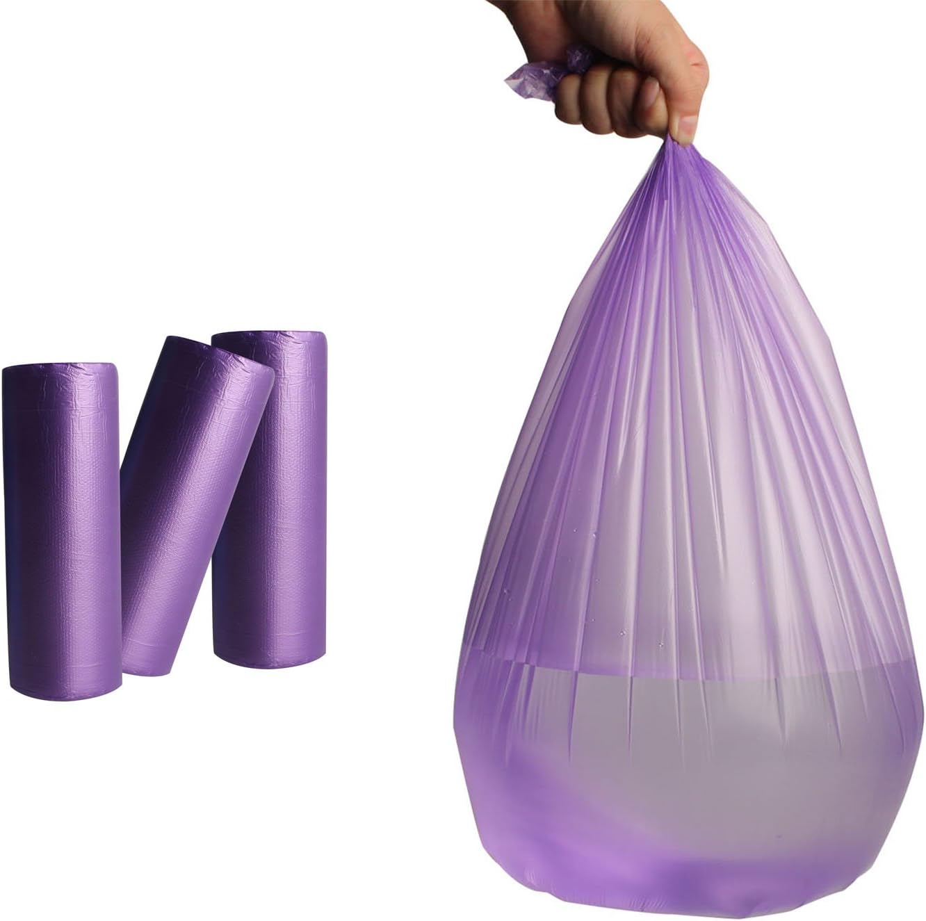 Lispower Durable Office Garbage Bags Home Trash Bags 4 Gallons 90 Counts (90 count- Purple)