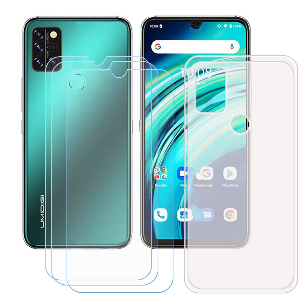 Amazon Com Fzzszs Case For Umidigi Pro 21 3 Pack Tempered Glass Screen Protector Protective Film Slim Semi Transparent Soft Gel Tpu Silicone Protection Case Cover For Umidigi Pro 21 6 3