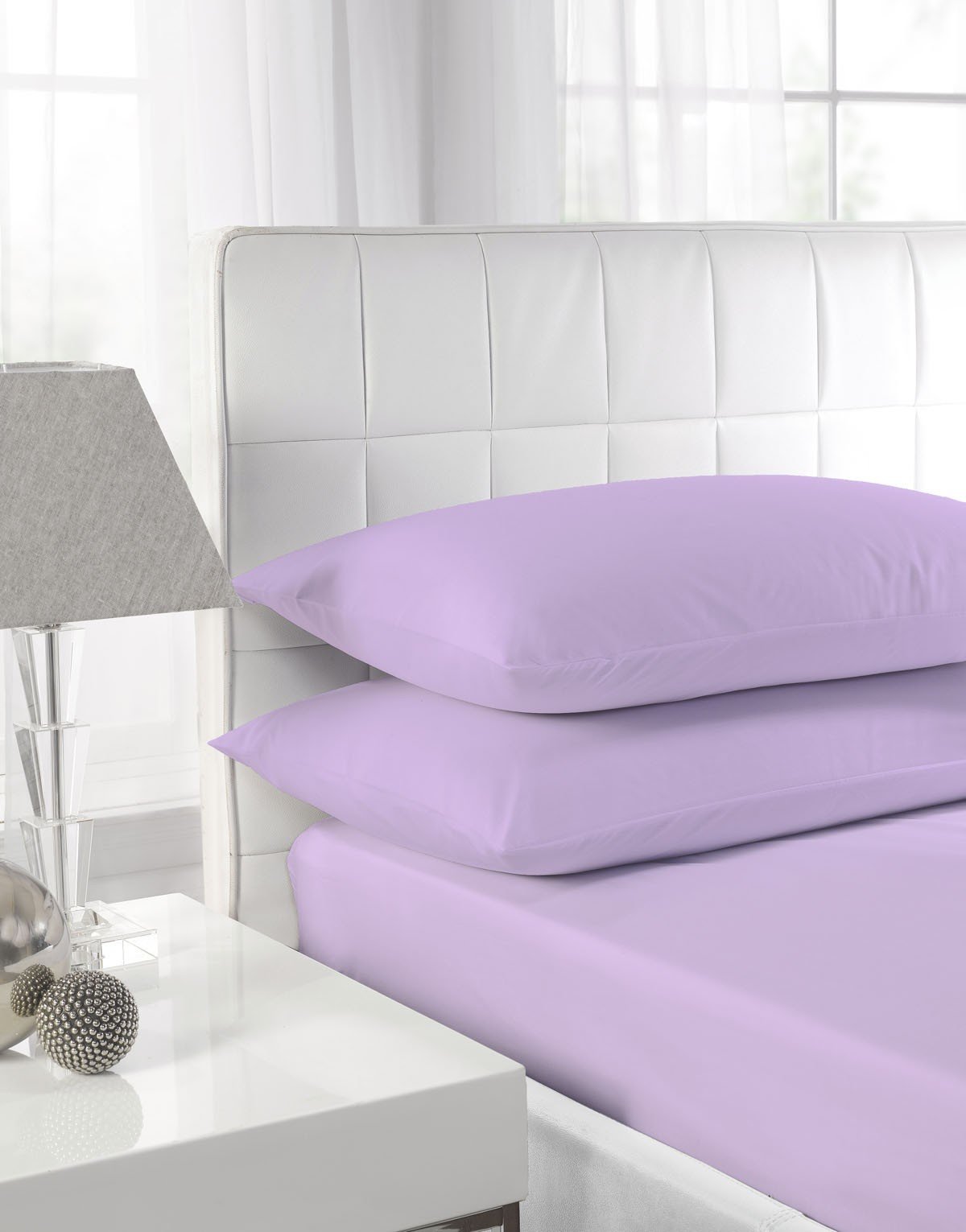 Textiles Direct Easy Care Polycotton Heather Single Fitted Sheet — image 1