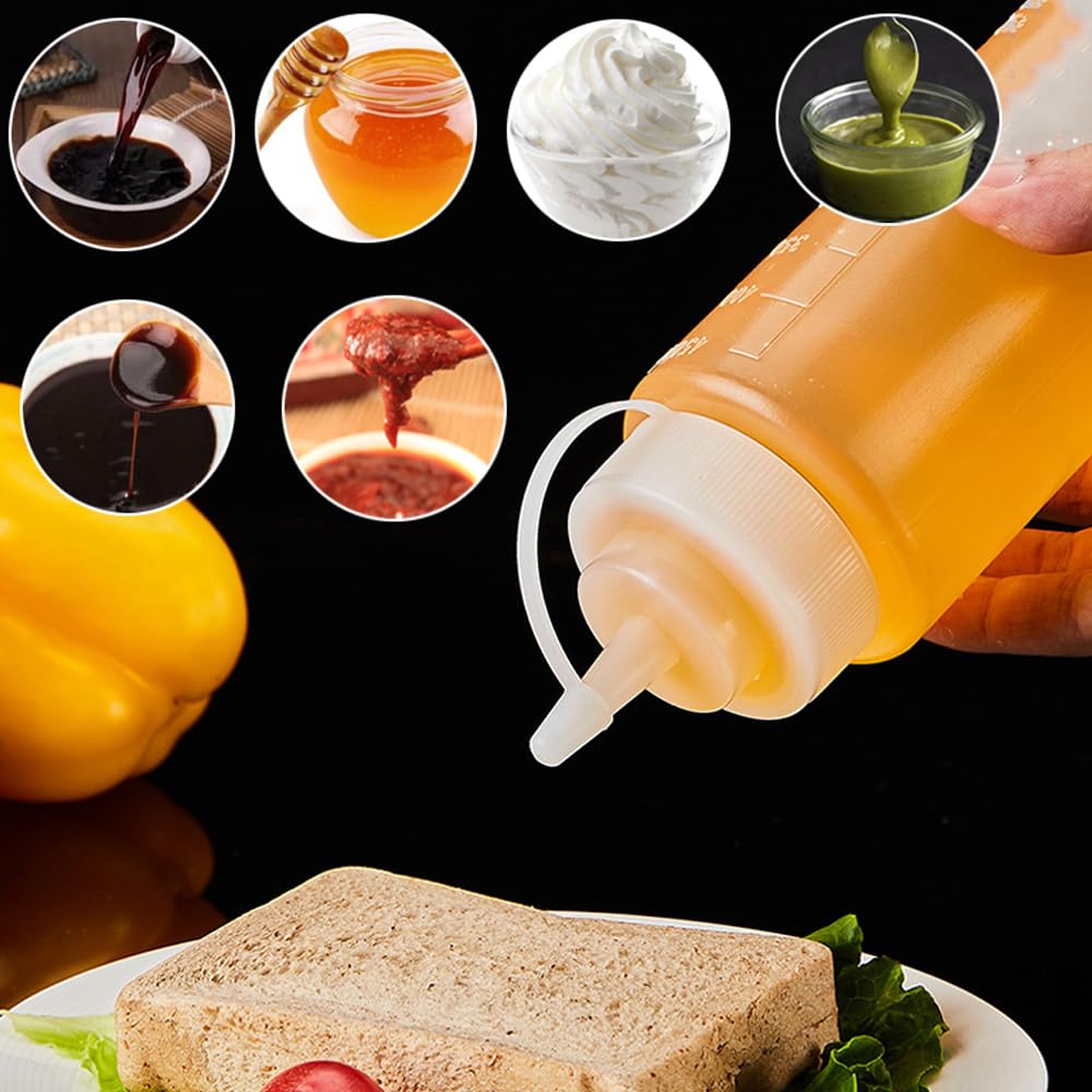 50 bottiglie vuote in plastica con spruzzi, dispenser per salse, condimenti, per cucina, olio, barbecue, pomodori, insalata, condimenti, con foro singolo e tre fori, contenitori ricaricabili (1000 ml)