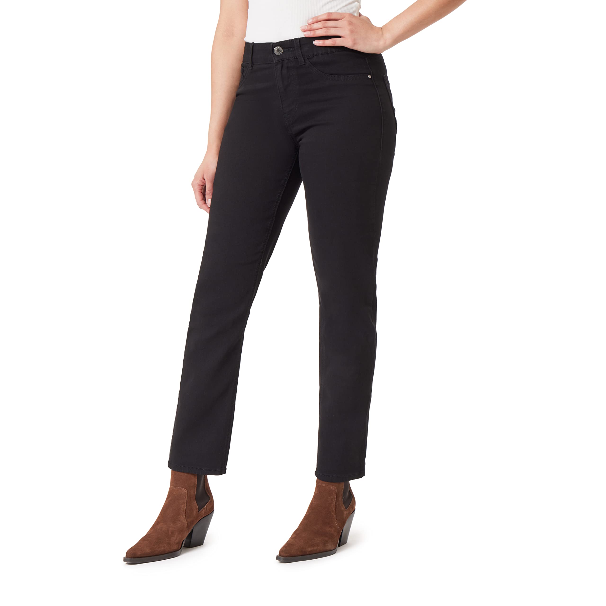 Angels Forever Young Womens 360 Sculpt Mid-Rise Straight Ankle Jeans