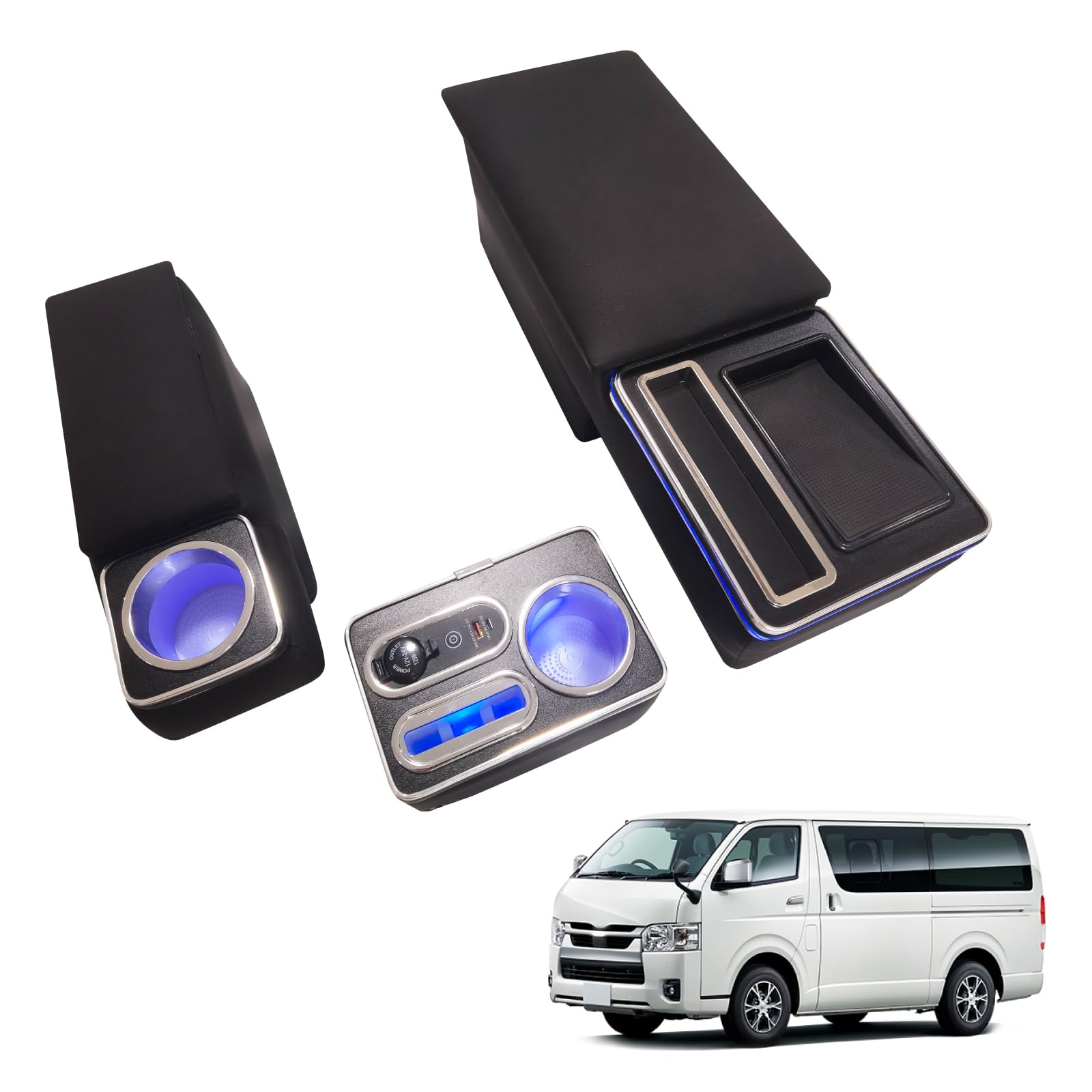 Amazon | クラフトワークス ハイエース 200 用 コンソールボックス LED