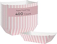 Vista 26 de Bio Tek Botes de papel de 4 onzas, 400 bandejas desechables #25 para alimentos, forro de polietileno, canastas de alimentos de papel turquesa