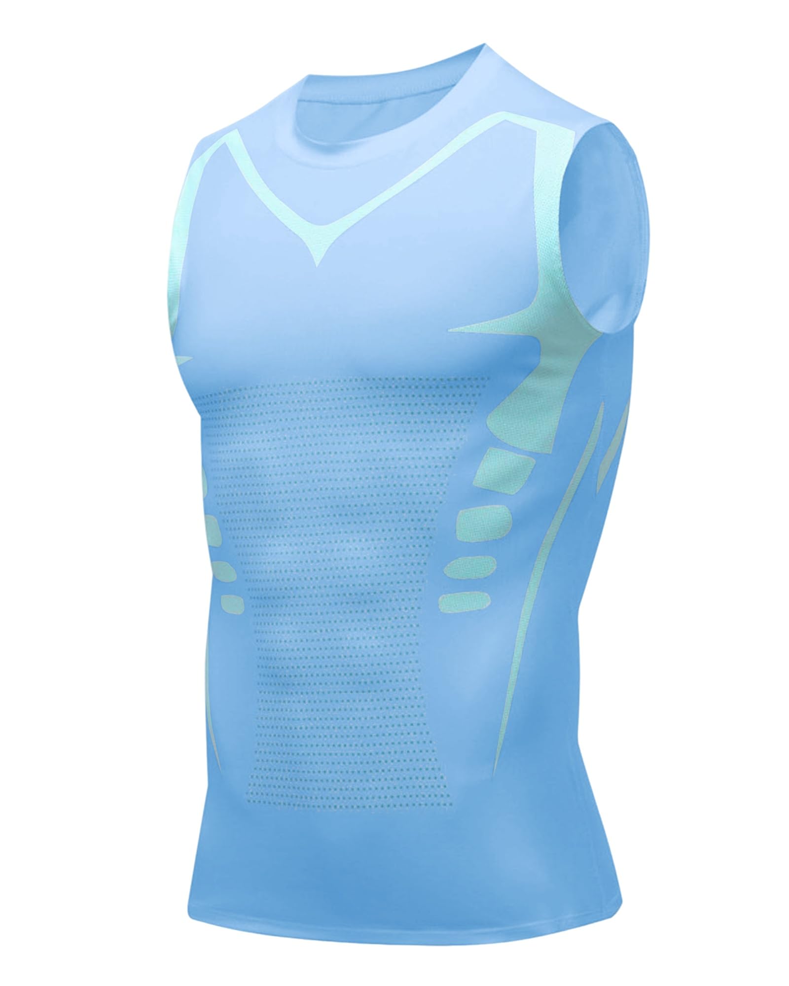 Compression Shirt Men Slimming Body Shaper Vest Crewneck Workout Tank Top