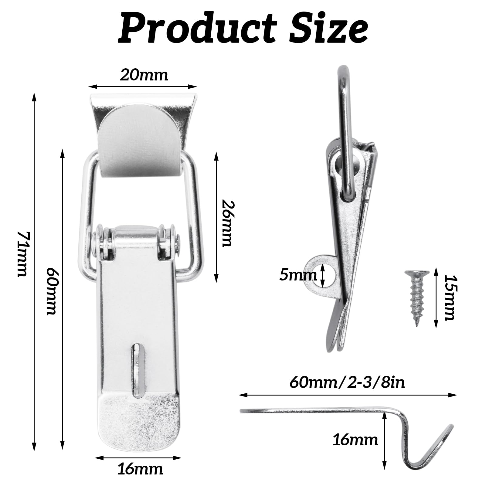 6 Pcs Loquet A Bascule, Loquet à Bascule, Fermeture à Levier à Ressort Fermoir à Bascule, Fermeture Remorque En Métal Pour Armoires Valises Portes | Leroy Merlin