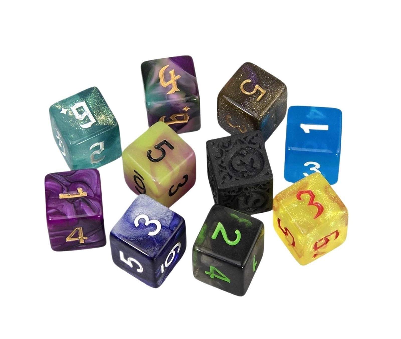 100 sztuk losowych kolorowych wielościennych kostek D4-D20 kostki do gry dla zabawnych przyjaciół na imprezę planszową do gier rozrywkowych(D12 Random Color)