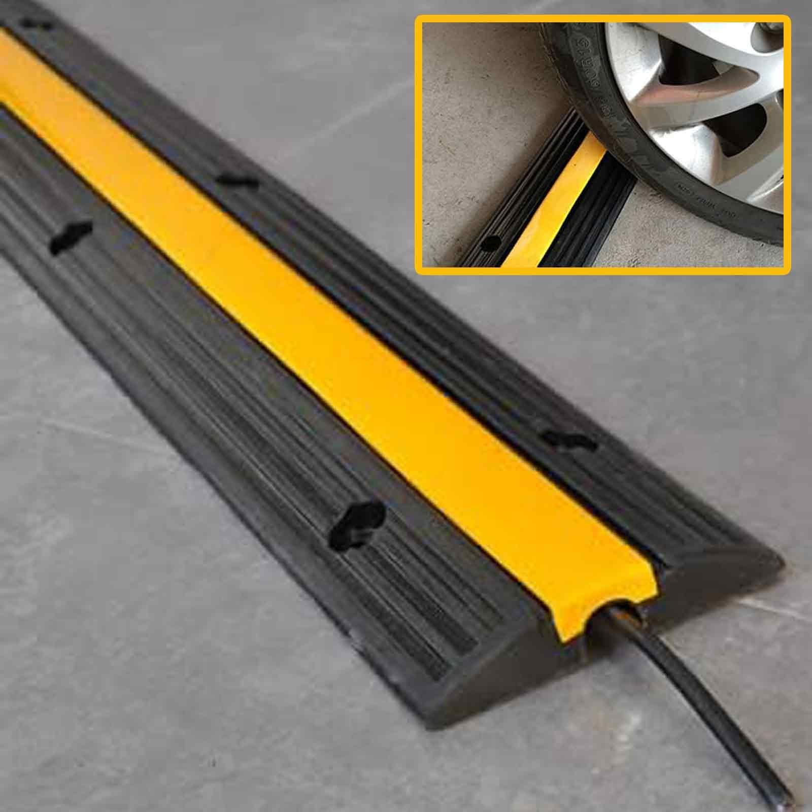 Protector de Cables Paquete de 2, Reductor Velocidad de 1 Canal, Cubre Cables Suelo para Entradas de Vehículos, Ideal para Oficinas en Casa o Exteriores