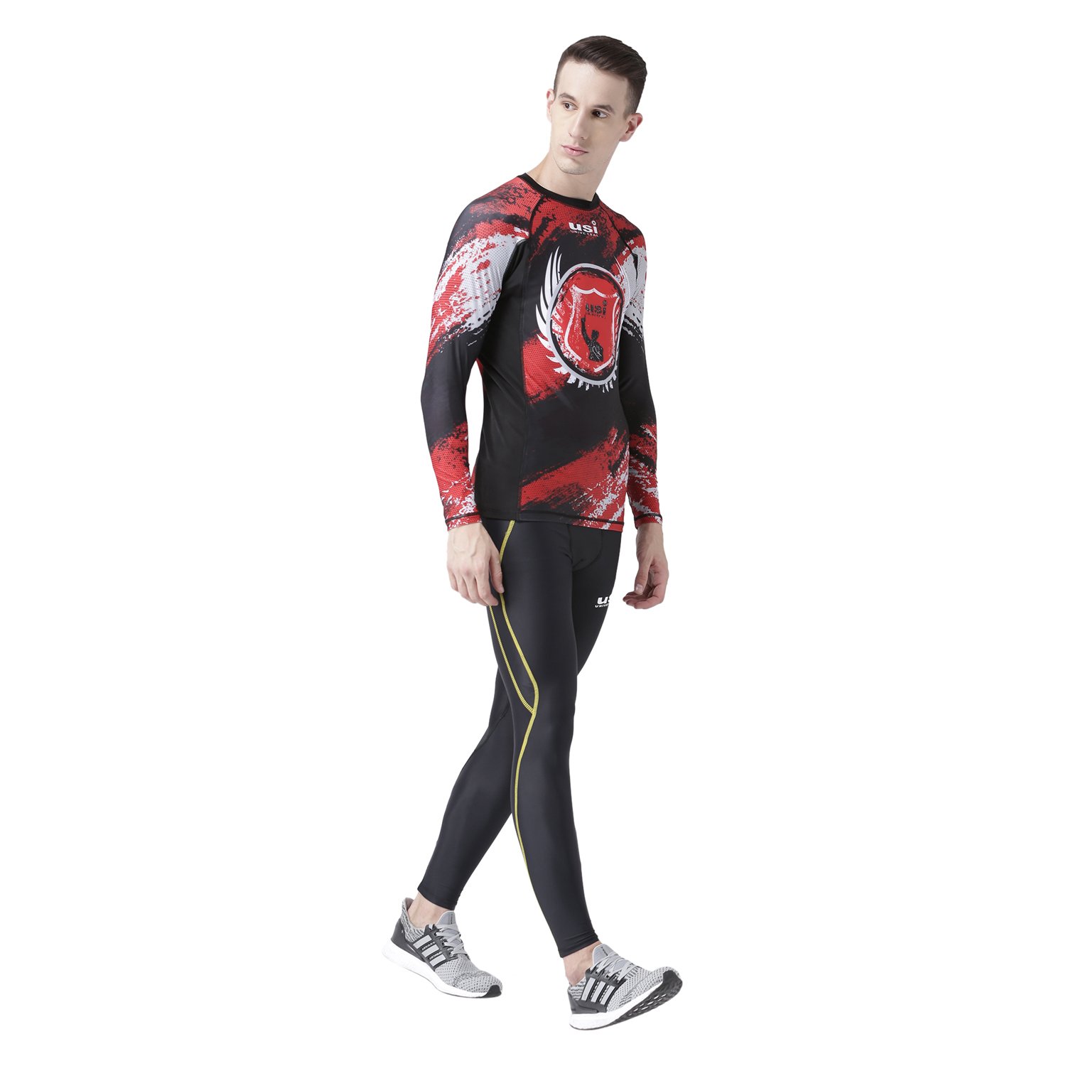 USI Universal Rash Guard for Gym, Running, Cycling, Swimming, Cricket, Basketball | Rashguard Swimming Costume for Men | Rash Guard for Man (Medium, Red) 2