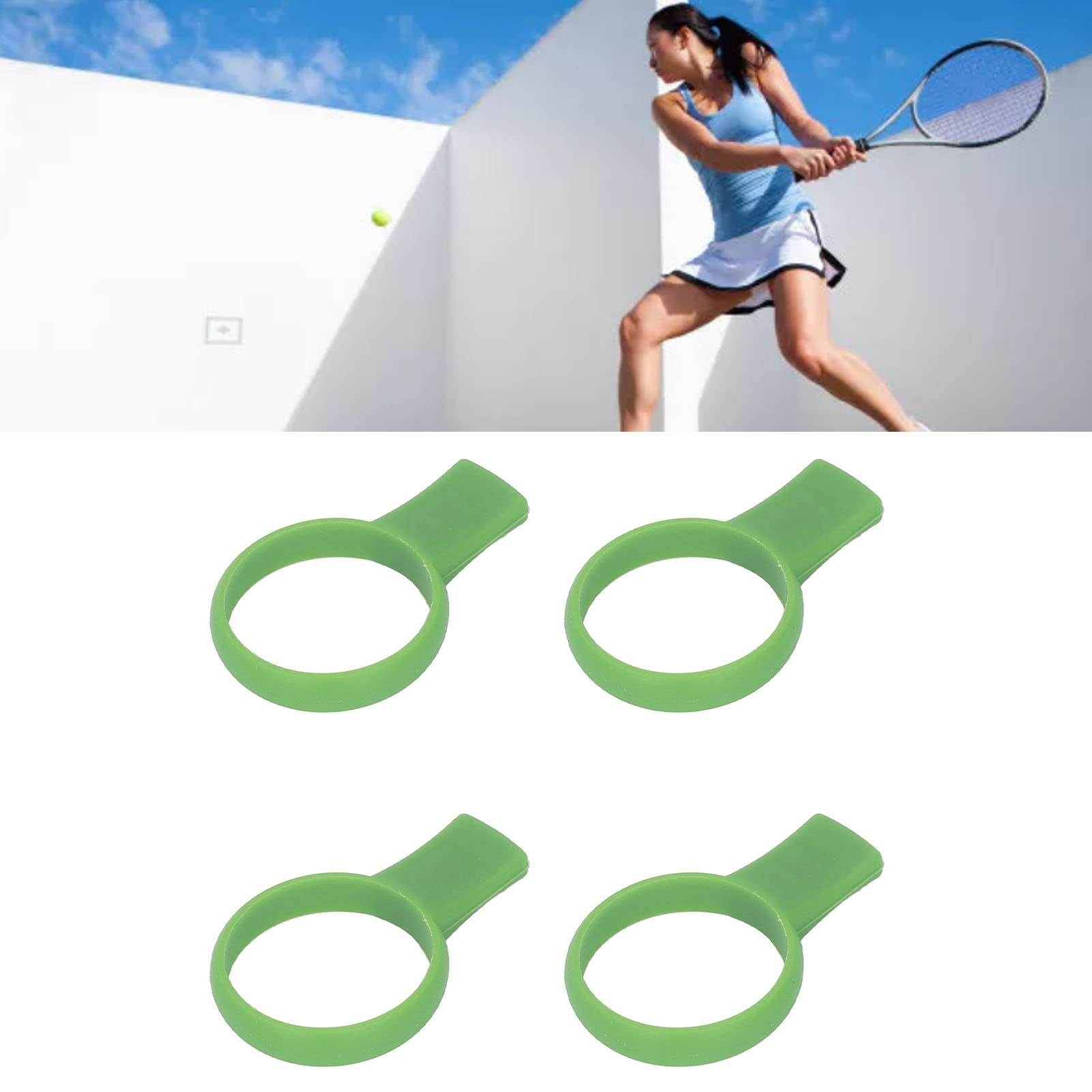 Tennis Grip Trainer, 4 Pcs Tennis Racket Grip Trainer Tennis Training Aid Tool Silicone Tennis Grip Trainer Aid (Green)