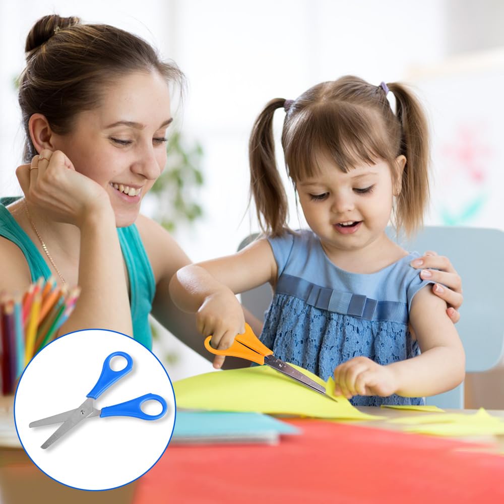 10 Pezzi Forbici Punta Arrotondata Bambini Sicurezza Forbici per Bambini con Manico Forbici Scuola con Scala cm Forbici per Mancini Bambini per Artigianato Scuola e Famiglia DIY Scrapbooking