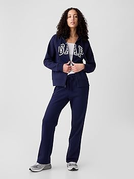 GAP Womens Logo Hoodie Hooded Full Zip Sweatshirt, Navy