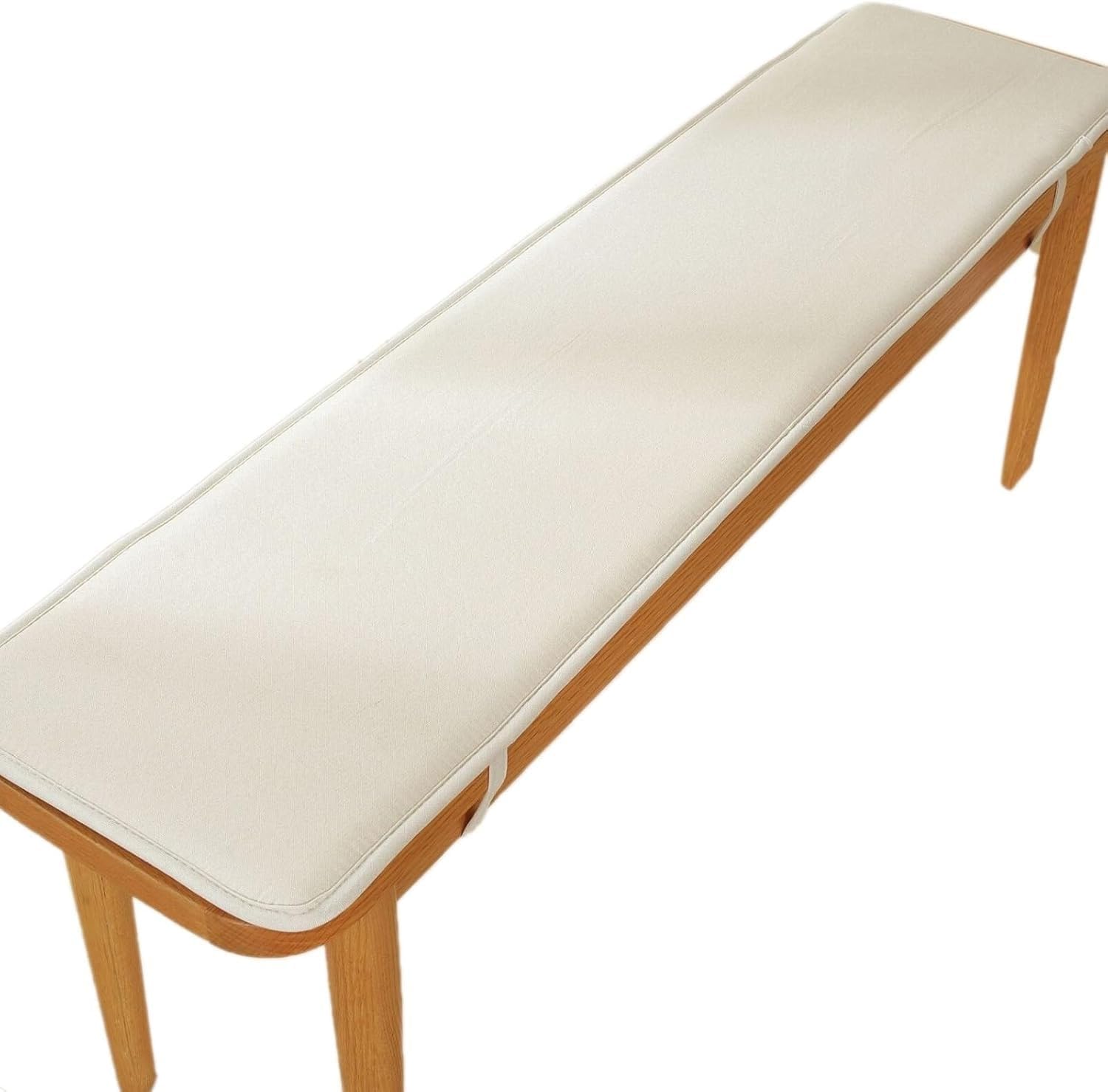 Grube, zdejmowane i nadające się do prania poduszki na ławkę ogrodową, miękkie, lniane poduszki do siedzenia, na patio i balkon, białe, 50 x 200 cm