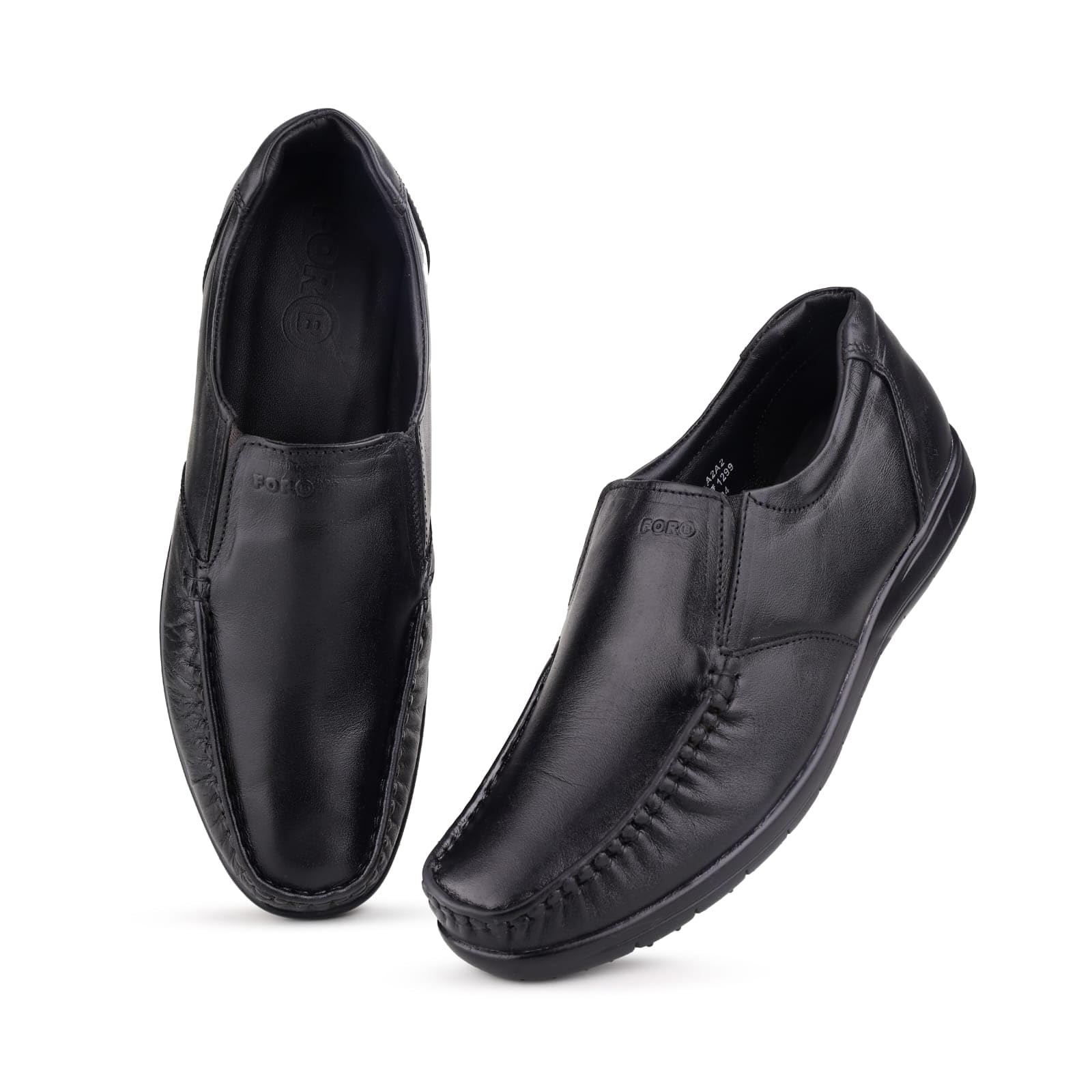 Men's Real Genuine Leather Moccasin Formal Shoes loafers Shoes A2A2, Black, Formal Shoes | Handmade Stitch Formal Slip-On Shoes | Versatile Comfort and Quality | Perfect for Casual and Formal Wear | Premium Craftsmanship, Simple Yet Elegant Design, Square Toe Design Wide Fit Comfort, Business Casual, Office Wear Shoes | Perfect for Office Wear & Formal Dress.-image-33