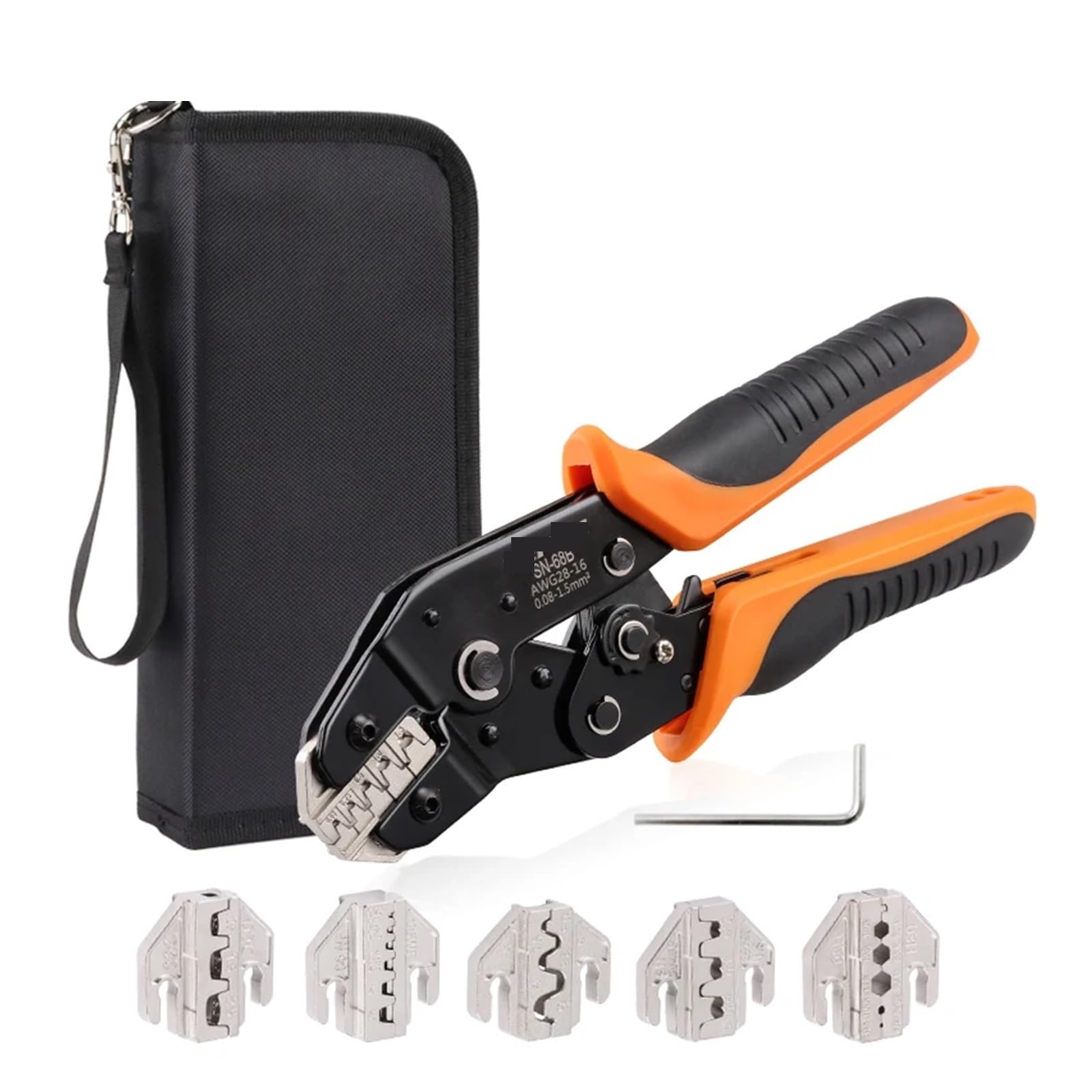 Pinza crimpatrice a cricchetto con ganascia 8B for JST MOLEX a canna aperta, non isolata, terminali a testa, connettori coassiali solari(SN-68B 5JAW)
