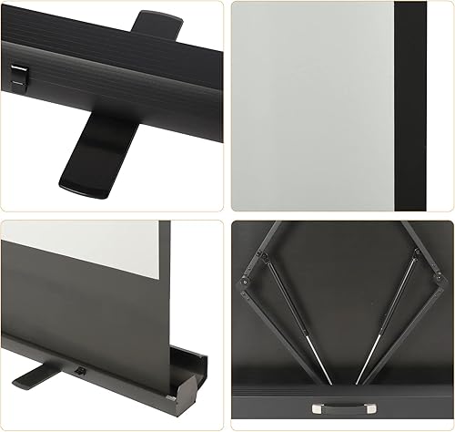 Miniatura 4 de MYOYAY Pantalla de proyector manual de 84 pulgadas 43 4K HD de pie, pantallas de proyección de video portátil y retráctil, pantallas de película