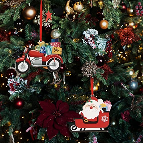 PRETYZOOM 12 peças de decoração para pendurar na árvore de Natal, caminhão vermelho, ornamentos para