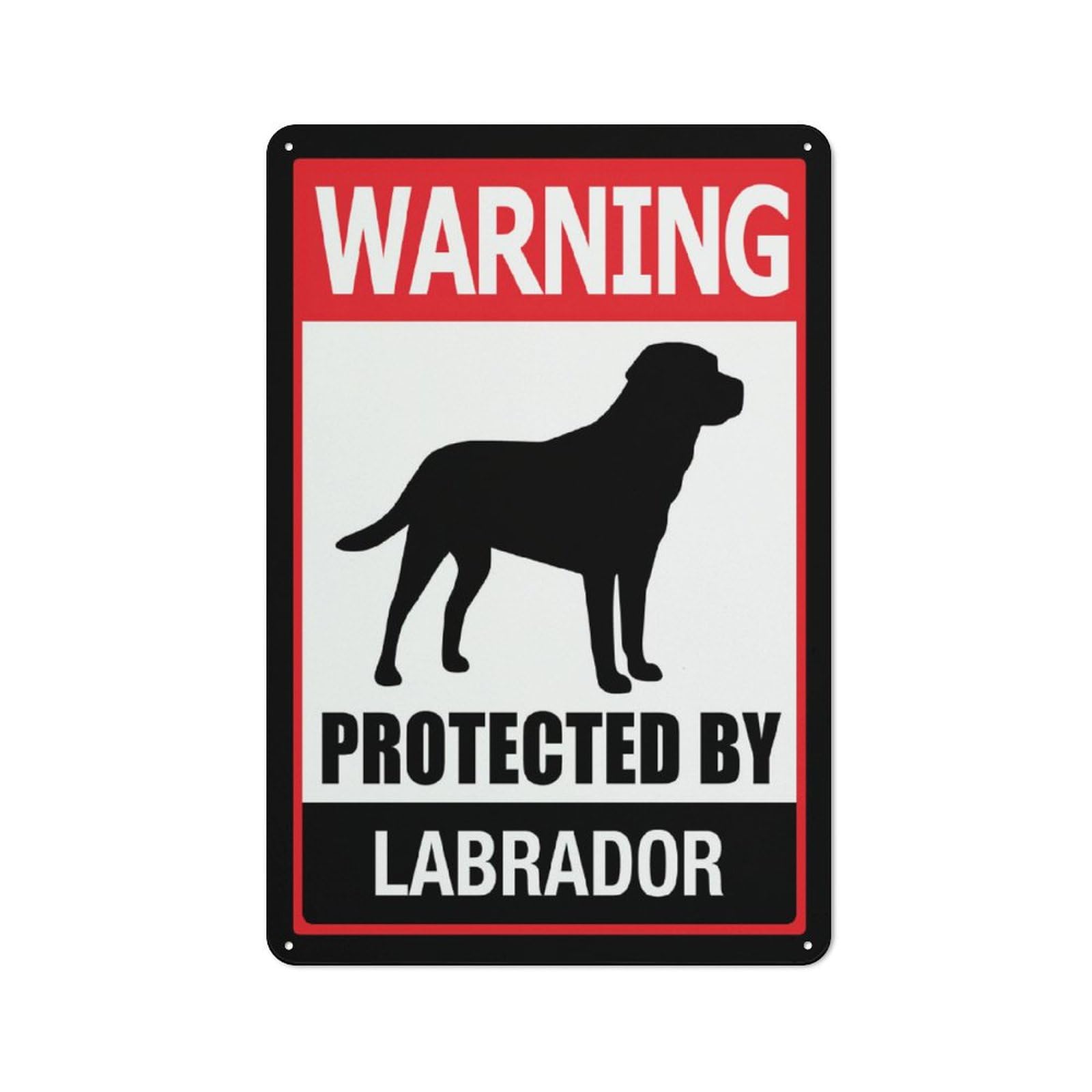 Warning Protected By Labrador Sign 12X8 Inch Tin Sign Great For Garden And Yard Wall Decor