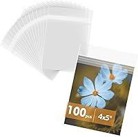 Vista 24 de Mat Board Center - Paquete de 100 fundas de plástico transparentes resellables de 4 3/4 x 6 1/2 pulgadas, bolsas de polipropileno autosellables