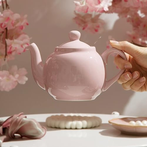 Miniatura 7 de Tetera Farmhouse con infusor de cerámica, rosa Janpaese Sakura, 2 tazas (20.3 fl oz)