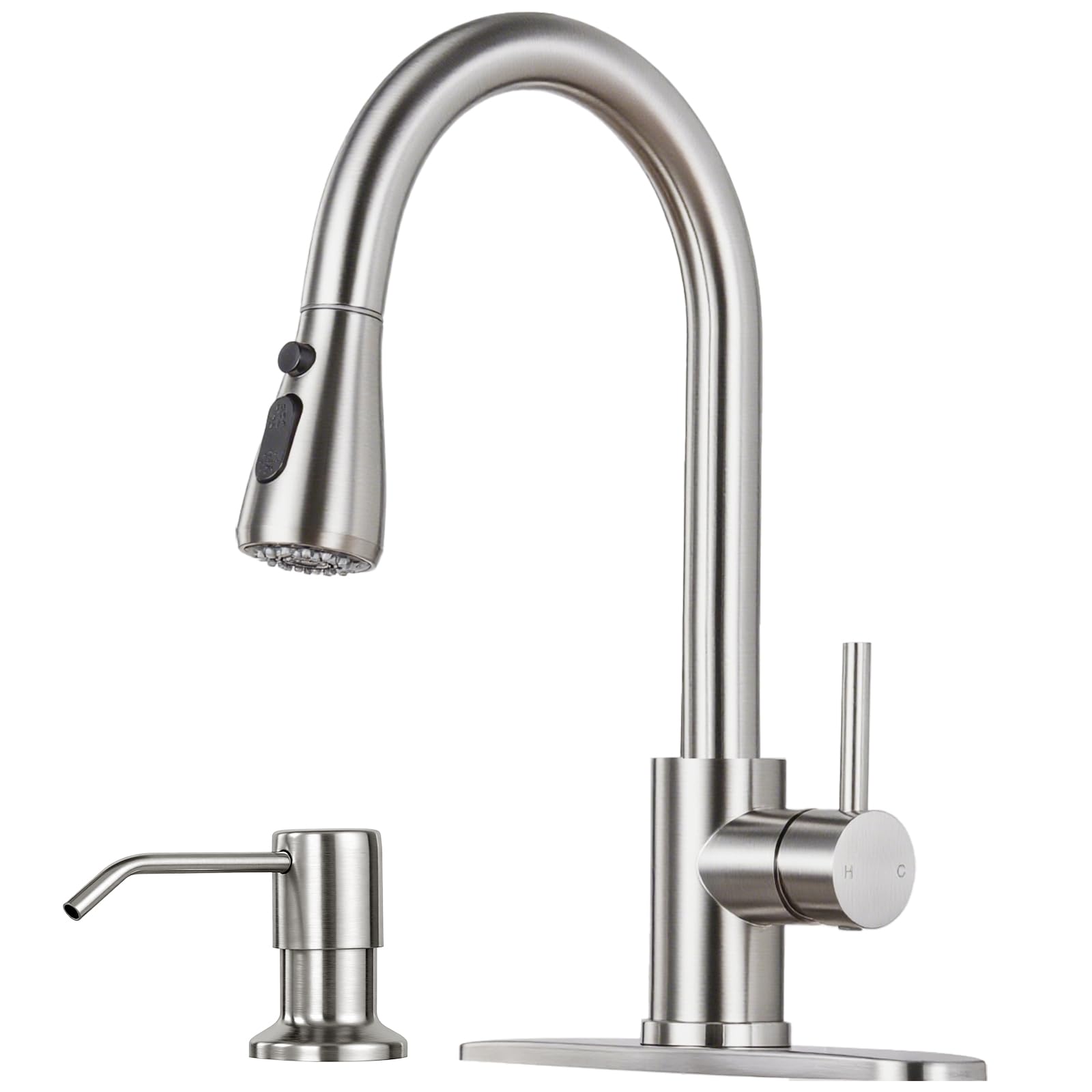 Brushed Nickel Kitchen Faucet with Pull Down Sprayer -27 Brushed Nickel Kitchen Faucet with Pull Down Sprayer -27